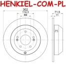 Tarcze hamulcowe pełne MIKODA 1145 + KLOCKI SAMKO 5SP1625 - HYUNDAI SANTA FÉ II (CM) SANTA FÉ III (DM) GRAND SANTA FÉ KIA SORENTO II (XM) - OŚ TYLNA