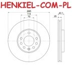 Tarcze hamulcowe wentylowane MIKODA 1630 + KLOCKI SAMKO 5SP814 - OPEL SIGNUM VECTRA C GTS SAAB 9-3 - OŚ PRZEDNIA