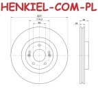 Tarcze hamulcowe wentylowane MIKODA 1159 + KLOCKI QUARO QP4128 - HYUNDAI GRAND SANTA FÉ SANTA FÉ II (CM) SANTA FÉ III (DM) KIA SORENTO II (XM) - OŚ PRZEDNIA