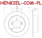 Tarcza hamulcowa pełna MIKODA 1160 - KIA CARENS III (UN) - OŚ TYLNA