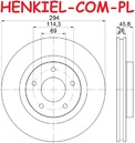 Tarcza hamulcowa wentylowana MIKODA 2510 - CHRYSLER SEBRING (JS) CITROËN C4 AIRCROSS DODGE AVENGER CALIBER JEEP COMPASS (MK49) PATRIOT (MK74) MITSUBISHI ASX (GA_W_) PEUGEOT 4008 - OŚ PRZEDNIA