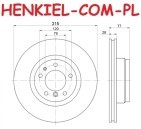 Tarcza hamulcowa wentylowana MIKODA 0410 - BMW 7 (E38) - OŚ PRZEDNIA