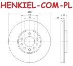 Tarcza hamulcowa wentylowana MIKODA 1618 + KLOCKI MIKODA 71618 - OPEL CALIBRA A VECTRA B SAAB 9-3 (YS3D) 900 II 9-5 (YS3E) - OŚ PRZEDNIA