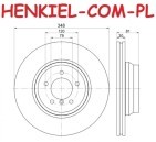 Tarcze hamulcowe wentylowane MIKODA 0458 + KLOCKI MIKODA 70441 - BMW 7 (E65,E66,E67) - OŚ PRZEDNIA