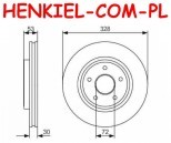 Tarcza hamulcowa wentylowana FERODO DDF1593 - JEEP COMMANDER (XK) GRAND CHEROKEE III (WH,WK) - OŚ PRZEDNIA