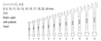 KLUCZE PŁASKO-OCZKOWE 8-24mm KPL. 12SZT. YATO YT-0362