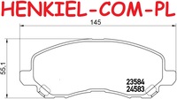 Klocki hamulcowe TEXTAR 2358401 - CHRYSLER SEBRING (JS) CITROËN C4 AIRCROSS DODGE AVENGER CALIBER JEEP COMPASS (MK49) PATRIOT (MK74) MITSUBISHI ASX (GA_W_) LANCER VIII (CY_A, CZ_A) LANCER VIII Sportback (CX_A) PEUGEOT 4008 - OŚ PRZEDNIA