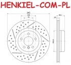 Tarcza hamulcowa wentylowana MIKODA 0481 GT nawiercana, nacinana - BMW 1 (F20, F21) 2 (F22,F23, F87) 3 (F30, F31,F80) 4 (F32, F36, F82) - OŚ TYLNA