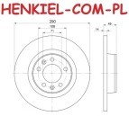 Tarcze hamulcowe pełne MIKODA 0361 + KLOCKI SAMKO 5SP1460 - CITROEN JUMPY (VF7) FIAT SCUDO (270_, 272_) PEUGEOT EXPERT (VF3A_,VF3U_,VF3X_) TOYOTA PROACE (MDX_) - OŚ TYLNA