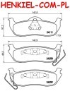 Klocki hamulcowe BREMBO P37011 - JEEP COMMANDER (XK) GRAND CHEROKEE III (WH, WK) - OŚ TYLNA