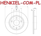 Tarcze hamulcowe pełne MIKODA 1343 GT malowane, nacinane, wiercone, kolor: czarny + KLOCKI BREMBO P49049 - MAZDA 3 (BM, BN)  - OŚ TYLNA