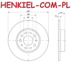 Tarcza hamulcowa pełna MIKODA 4304 GT malowana, nacinana, wiercona, kolor: czarny - FIAT 500L (351_, 352_) TIPO Sedan (356_) TIPO Hatchback (356_) TIPO Kombi (356_) - OŚ TYLNA