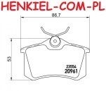 Tarcze hamulcowe pełne z łożyskiem i pierścieniem ABS MIKODA 0553L GT malowane, nacinane, wiercone, kolor: czarny + KLOCKI FERODO FDB1083 - CITROËN C4 PEUGEOT 307 - OŚ TYLNA