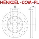 Tarcze hamulcowe wentylowane MIKODA 1490 wiercone + KLOCKI  MIKODA 71490 - MERCEDES KLASA S (W221) - OŚ PRZEDNIA