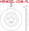 Tarcze hamulcowe wentylowane MIKODA 1844 + KLOCKI BREMBO P86029 - JAGUAR XE (X760) XF II (X260) XF SPORTBRAKE (X260) - OŚ TYLNA