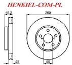 Tarcza hamulcowa wentylowana MIKODA 2225 - TOYOTA AVENSIS T22 - OŚ PRZEDNIA