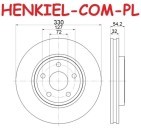 Tarcza hamulcowa wentylowana MIKODA 2534 + KLOCKI QUARO QP8841C ceramiczne - JEEP GRAND CHEROKEE IV (WK, WK2) - OŚ PRZEDNIA