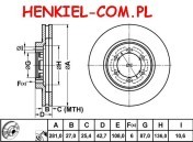 Tarcza hamulcowa wentylowana MIKODA 0923 - przód 