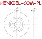 Tarcze hamulcowe wentylowane MIKODA 2445 + KLOCKI FERODO FDB1898 - VOLVO S80 II (124) V70 III (135) S60 II (134) XC70 II (136) V60 (155, 157) - OŚ PRZEDNIA