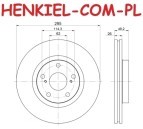 Tarcze hamulcowe wentylowane MIKODA 2243 + KLOCKI QUARO QP0579C ceramiczne - TOYOTA AVENSIS (_T25_) COROLLA VERSO (ZER_,ZZE12_,R1) - OŚ PRZEDNIA