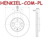 Tarcze hamulcowe wentylowane MIKODA 1623 GT malowane, nacinane, wiercone, kolor: czarny + KLOCKI QUARO QP7965C ceramiczne - OPEL ASTRA III H MERIVA B ZAFIRA B - OŚ PRZEDNIA