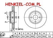 Tarcza hamulcowa wentylowana MIKODA 0707  - przód