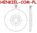 Tarcza hamulcowa wentylowana MIKODA 0385 - ALFA ROMEO 159 (939_) BRERA (939_) - OŚ PRZEDNIA