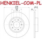 Tarcze hamulcowe pełne MIKODA 0376 + KLOCKI SAMKO 5SP855 - ALFA ROMEO 159 (939_) BRERA (939_) SPIDER (939_) - OŚ TYLNA