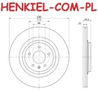 Tarcza hamulcowa wentylowana MIKODA 4233 - AUDI A6 C6 (4F2) A6 C6 Avant (4F5) A6 Allroad C6 (4FH) - OŚ TYLNA