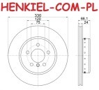 Tarcze hamulcowe wentylowane MIKODA 0456 + KLOCKI MIKODA 70434 + CZUJNIK HART 526133 - BMW 5 (F10, F11) - OŚ PRZEDNIA