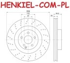 Tarcze hamulcowe wentylowane MIKODA 1480 GT malowane, wiercone, kolor: czarny + KLOCKI TEXTAR 2396001 - MERCEDES KLASA E (W211) KLASA E T-Model (S211) KLASA S (W221) KLASA S Coupe (C216) SL (R230) - OŚ PRZEDNIA