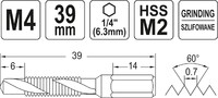 WIERTŁO GWINTOWNIK M4 39mm 1/4