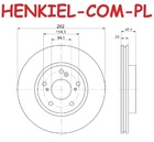 Tarcza hamulcowa wentylowana MIKODA 0857 - HONDA CIVIC X Hatchback (FC_, FK) - OŚ PRZEDNIA