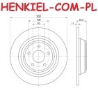 Tarcza hamulcowa pełna TRW DF6809 - FORD MONDEO V MK5 - OŚ TYLNA