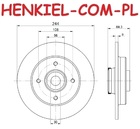 Tarcza hamulcowa pełna z powłoką antykorozyjną QUARO QD1211 - CITROEN C3 III (SX) C3 AIRCROSS II (2R_, 2C_) C4 CACTUS DS3 (SA_) DS3 Kabriolet OPEL CROSSLAND X / CROSSLAND (P17) PEUGEOT 208 I (CA_, CC_) 2008 (CU_) - OŚ TYLNA