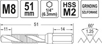WIERTŁO GWINTOWNIK M8 51mm 1/4