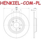 Tarcze hamulcowe pełne MIKODA 0569 + KLOCKI MIKODA 71660 - CITROEN C4 II DS4 DS5 DS DS4 DS5 PEUGEOT 308 3008 - OŚ TYLNA