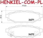 Tarcze hamulcowe wentylowane MIKODA 2127 GT malowane, nacinane, wiercone, kolor: czarny + KLOCKI BREMBO P78020 - SUBARU LEGACY IV (BL) LEGACY IV Kombi (BP) OUTBACK (BL, BP) - OŚ TYLNA