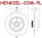 Tarcze hamulcowe pełne z łożyskiem i pierścieniem ABS MIKODA 1771L + KLOCKI HART PREMIUM 249145 - RENAULT FLUENCE (L30_) MEGANE III MEGANE CC (EZ0/1_) - OŚ TYLNA