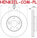 Tarcza hamulcowa wentylowana MIKODA 1539 - INFINITI I30 NISSAN MAXIMA III (J30) MAXIMA / MAXIMA QX IV (A32) V (A33) PRAIRIE PRO (M11) SKYLINE (R34) SKYLINE Coupe (R34) - OŚ PRZEDNIA