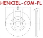 Tarcze hamulcowe wentylowane MIKODA 1148 + KLOCKI QUARO QP4243C ceramiczne - KIA OPTIMA I (FSGDS6B) - OŚ PRZEDNIA