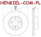 Tarcze hamulcowe wentylowane MIKODA 0439 + KLOCKI MIKODA 70439 + CZUJNIK MAXGEAR 34351163065/MG - BMW 5 E39 - OŚ PRZEDNIA