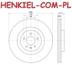 Tarcza hamulcowa wentylowana MIKODA 0282 - AUDI A4 (B8) A5 (8T3) Q5 (8RB) - OŚ PRZEDNIA