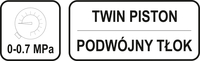 POMPKA NOŻNA DWUTŁOKOWA Z AKCESORIAMI 0,7MPa 650mm YATO YT-7350