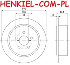 Tarcze hamulcowe pełne MIKODA 2134 + KLOCKI QUARO QP2417C ceramiczne - SUBARU LEGACY IV (BL) LEGACY IV Kombi (BP) OUTBACK (BL, BP) - OŚ TYLNA