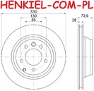 Tarcze hamulcowe wentylowane MIKODA 0290 + KLOCKI QUARO QP5518C ceramiczne - AUDI Q7 (4LB) PORSCHE CAYENNE (9PA) VW TOUAREG (7LA, 7L6, 7L7) - OŚ TYLNA