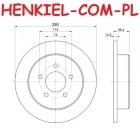 Tarcza hamulcowa TEXTAR 92108400 = 982001084 - CHRYSLER VOYAGER IV (RG, RS) DODGE CARAVAN (RG_) - OŚ TYLNA