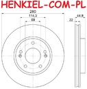 Tarcza hamulcowa wentylowana MIKODA 1171 - HYUNDAI IONIQ (AE) KIA NIRO I (DE) NIRO VAN (DE) - OŚ PRZEDNIA