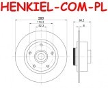 Tarcze hamulcowe pełne z łożyskiem i pierścieniem ABS MIKODA 1770L + KLOCKI MIKODA 71770 - RENAULT MEGANE III Grandtour (KZ0/1) MEGANE CC (EZ0/1_)  SCÉNIC III (JZ0/1_) GRAND SCÉNIC III (JZ0/1_) - OŚ TYLNA