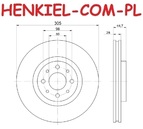 Tarcza hamulcowa wentylowana MIKODA 4302 - LANCIA DELTA III (844_) - OŚ PRZEDNIA